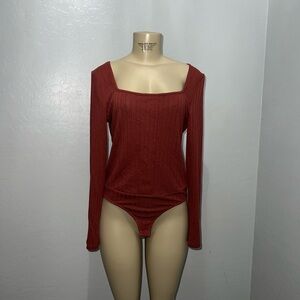 Women's Rust Long Sleeve Bodysuit